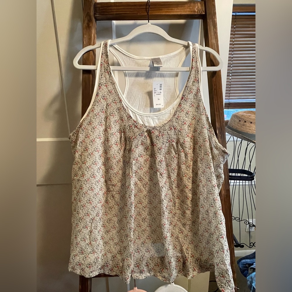 2 in 1 floral tank top